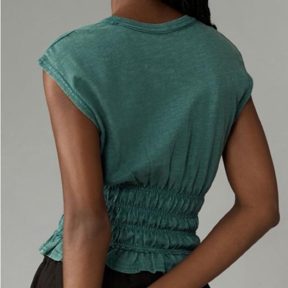 Anthropologie Pilcro Leah Gathered Tee in Green Size Large - Picture 8 of 8